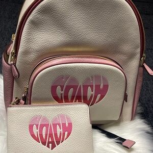 Coach Bookbag Pink heart shaped logo
